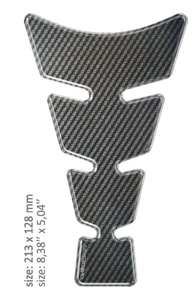 OneDesign UNIVERSAL TANK PAD - GLOSS GRAY - CARBON DESIGN - 21,3 CM X 12,8 CM | 8.38" X 5.04" - RESIN/POLYURET CGSCP