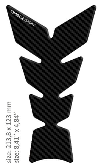OneDesign UNIVERSAL TANK PAD - MATT BLACK - CARBON DESIGN - 21,38 CM X 12,3 CM | 8.41" X 4.84" - RESIN/POLYURE CGAN101P