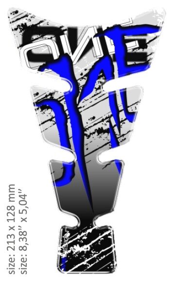 OneDesign UNIVERSAL TANK PAD - GLOSS BLUE/WHITE/BLACK - 21,3 CM X 12,8 CM | 8.38" X 5.04" - RESIN/POLYURETHANE CGSENBP