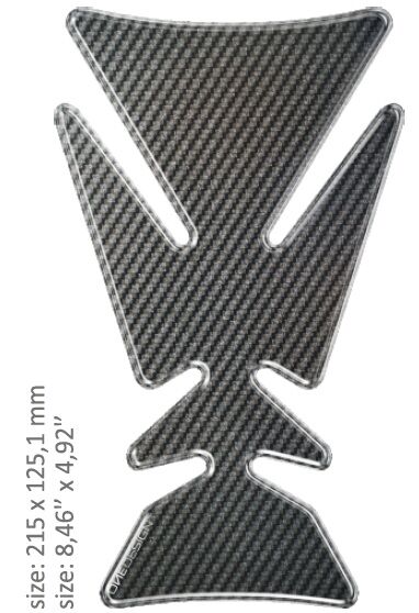 OneDesign UNIVERSAL TANK PAD - GLOSS GRAY - CARBON DESIGN - 21,5 CM X 12,51 CM | 8.46" X 4.92" - RESIN/POLYURE CEMAXCP