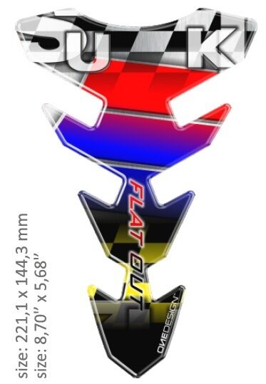 OneDesign UNIVERSAL TANK PAD - GLOSS RED/BLUE/BLACK/YELLOW/WHITE - SUZUKI DESIGN - 22,11 CM X 14,43 CM | 8.70" CGEXS67P