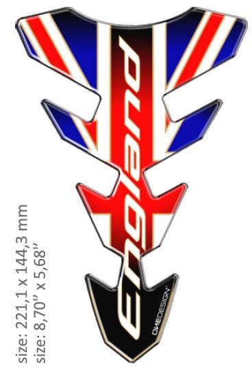 OneDesign UNIVERSAL TANK PAD - GLOSS RED/BLUE/WHITE - ENGLAND DESIGN - 22,11 CM X 14,43 CM | 8.70" X 5.68" - R CGEXS75P