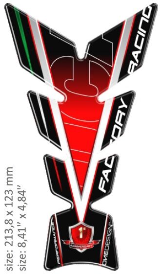 OneDesign UNIVERSAL TANK PAD - GLOSS RED/BLACK/WHITE/GREEN - DUCATI DESIGN - 21,38 CM X 12,3 CM | 8.41" X 4.84 CGMOON7P