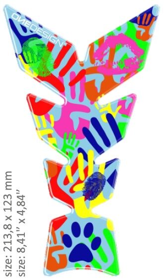 OneDesign UNIVERSAL TANK PAD - GLOSS VARICOLORED - HANDS DESIGN - 21,38 CM X 12,3 CM | 8.41" X 4.84" - RESIN/P CGMOON17P