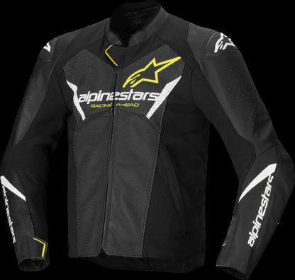 ALPINESTARS (ROAD) JACKET FSTR V3 AIRFLW LTHR BLK/WHT/YW 58 3103625-125-58