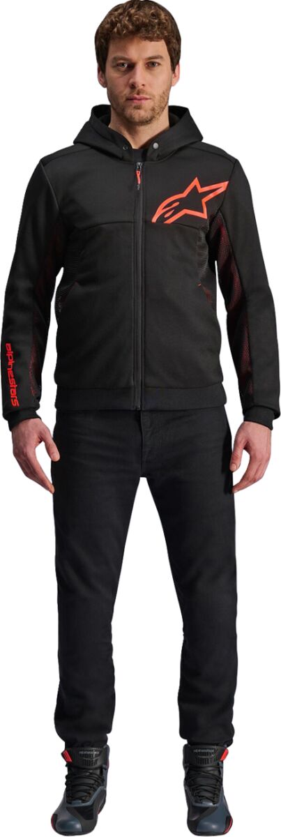 ALPINESTARS (ROAD) JACKET/HOODIE CHROME AIR BLK/RED S 4200425-1030-S