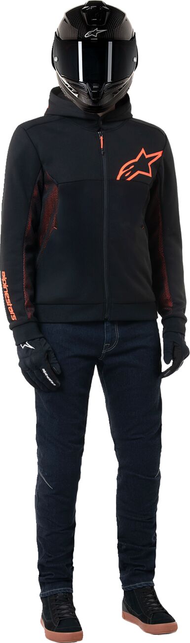 ALPINESTARS (ROAD) JACKET/HOODIE CHROME AIR BLK/RED S 4200425-1030-S