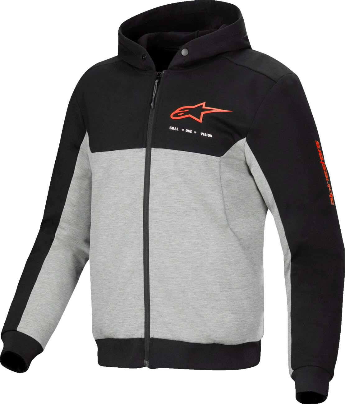 ALPINESTARS (ROAD) HOODIE CHROME V2 SPORT BK/GY/RD FL L 4200325-1473-L