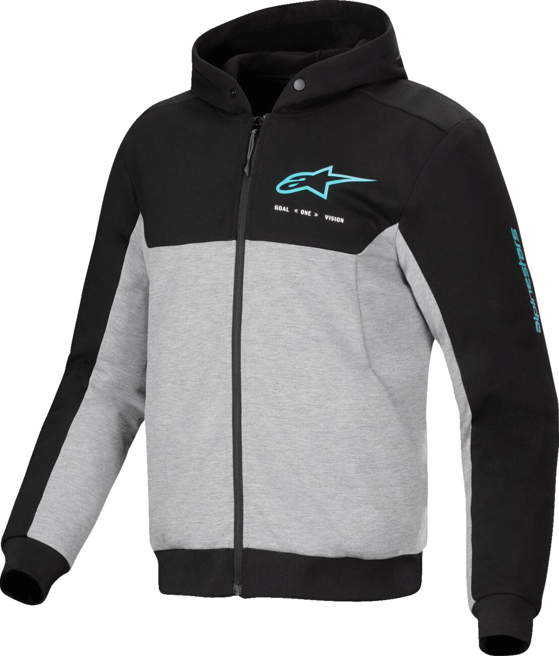 ALPINESTARS (ROAD) HOODIE CHROME V2 SPORT BK/GY/TQ M 4200325-1475-M