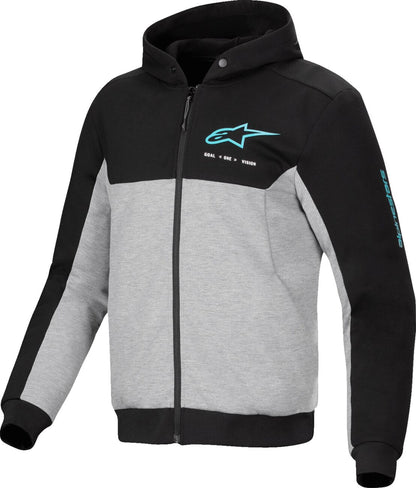 ALPINESTARS (ROAD) HOODIE CHROME V2 SPORT BK/GY/TQ M 4200325-1475-M