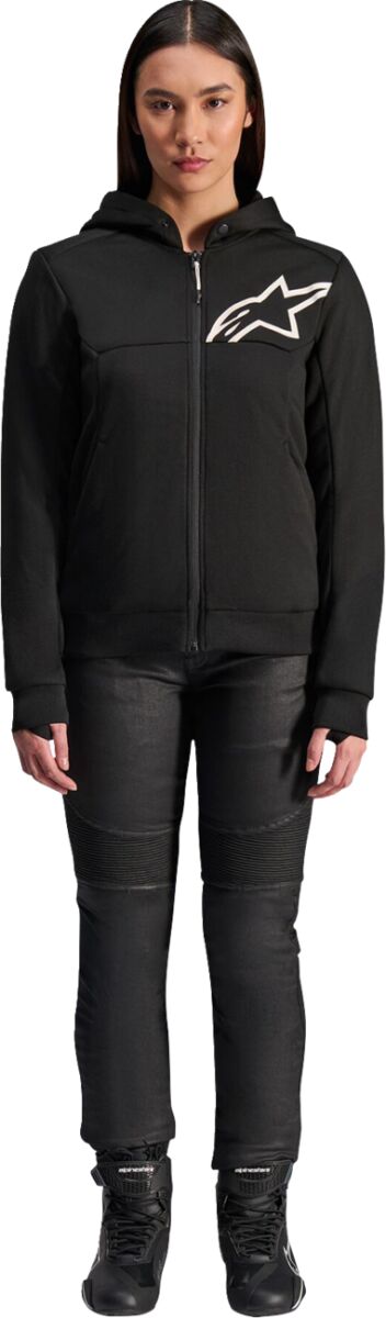 ALPINESTARS (ROAD) JACKET/HOODIE 4W CHROME V2 BLK/WHT XL 4210225-12-XL