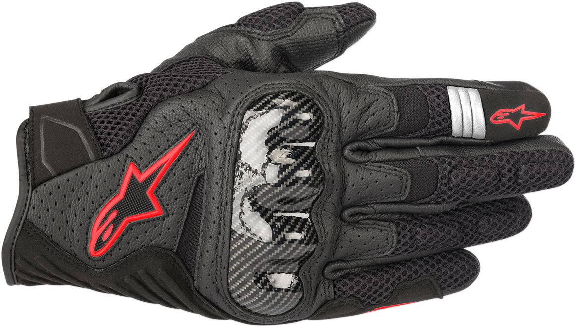 ALPINESTARS (ROAD) SMX-1 AIR V2 PERFORMANCE GLOVES BLACK/FLO RED LARGE 3570518-1030-L