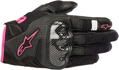 ALPINESTARS (ROAD) WOMENS STELLA SMX-1 AIR V2 ROAD RIDING GLOVES BLACK/FUCHSIA MEDIUM 3590518-1039-M