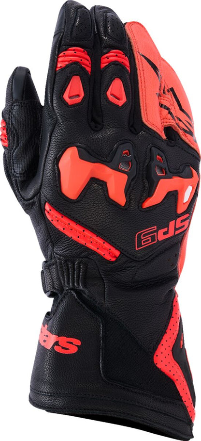 ALPINESTARS (ROAD) GLOVE SP-9 BLACK/RED FLUO S 3500526-1030-S