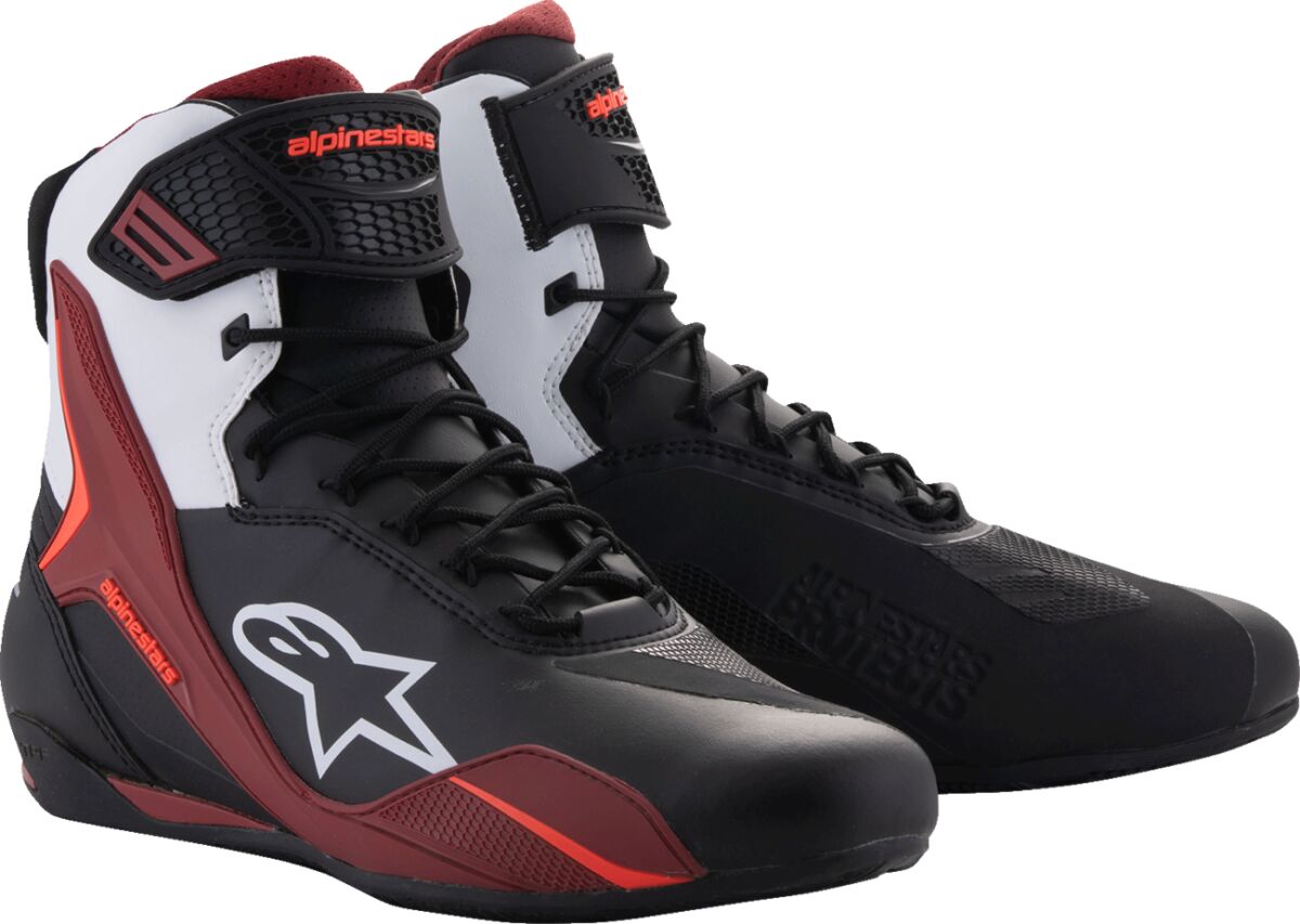 ALPINESTARS (ROAD) SHOES FASTER-4 BK/WH/DK RD 8.5 2510425-1299-85