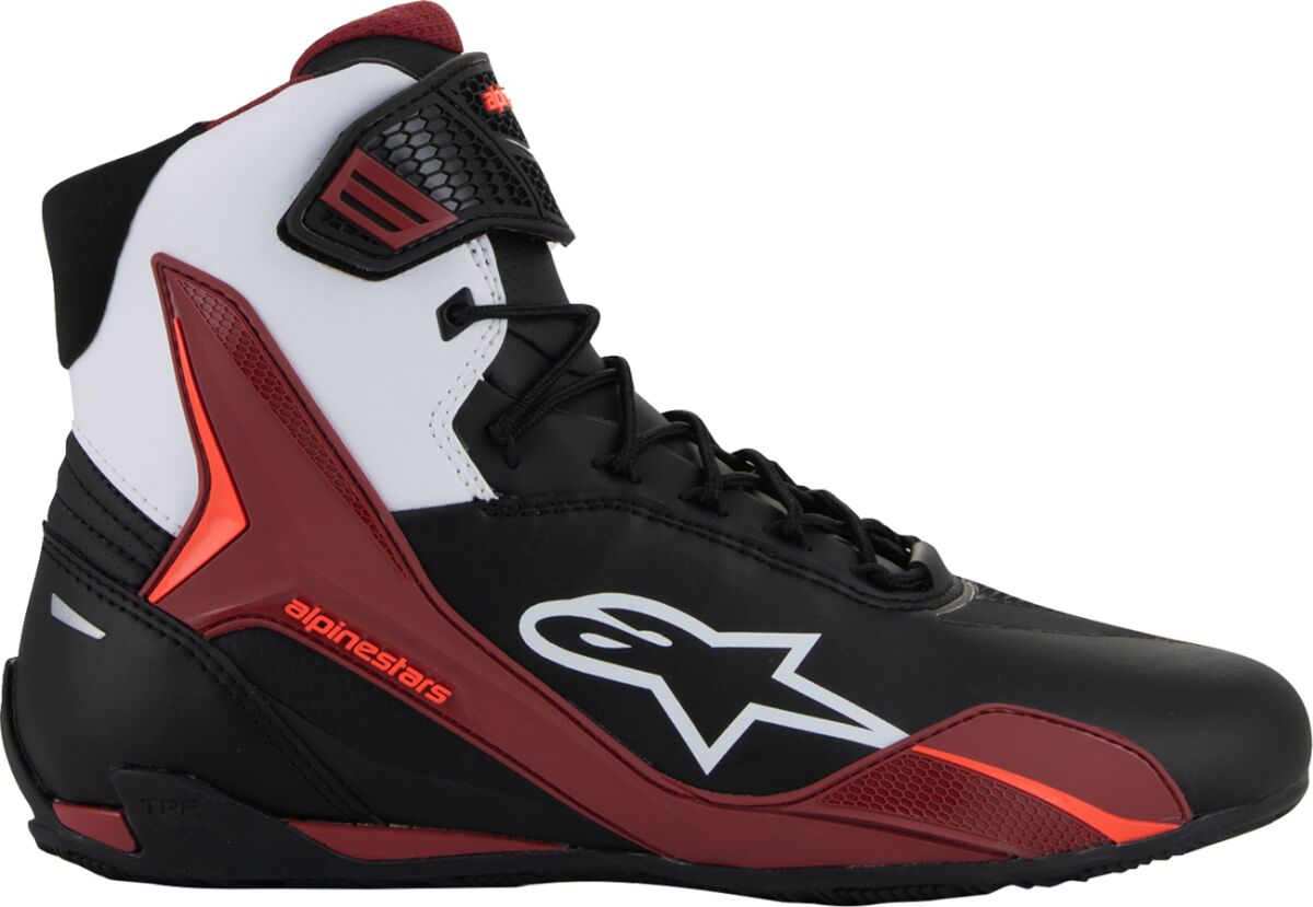 ALPINESTARS (ROAD) SHOES FASTER-4 BK/WH/DK RD 9.5 2510425-1299-95