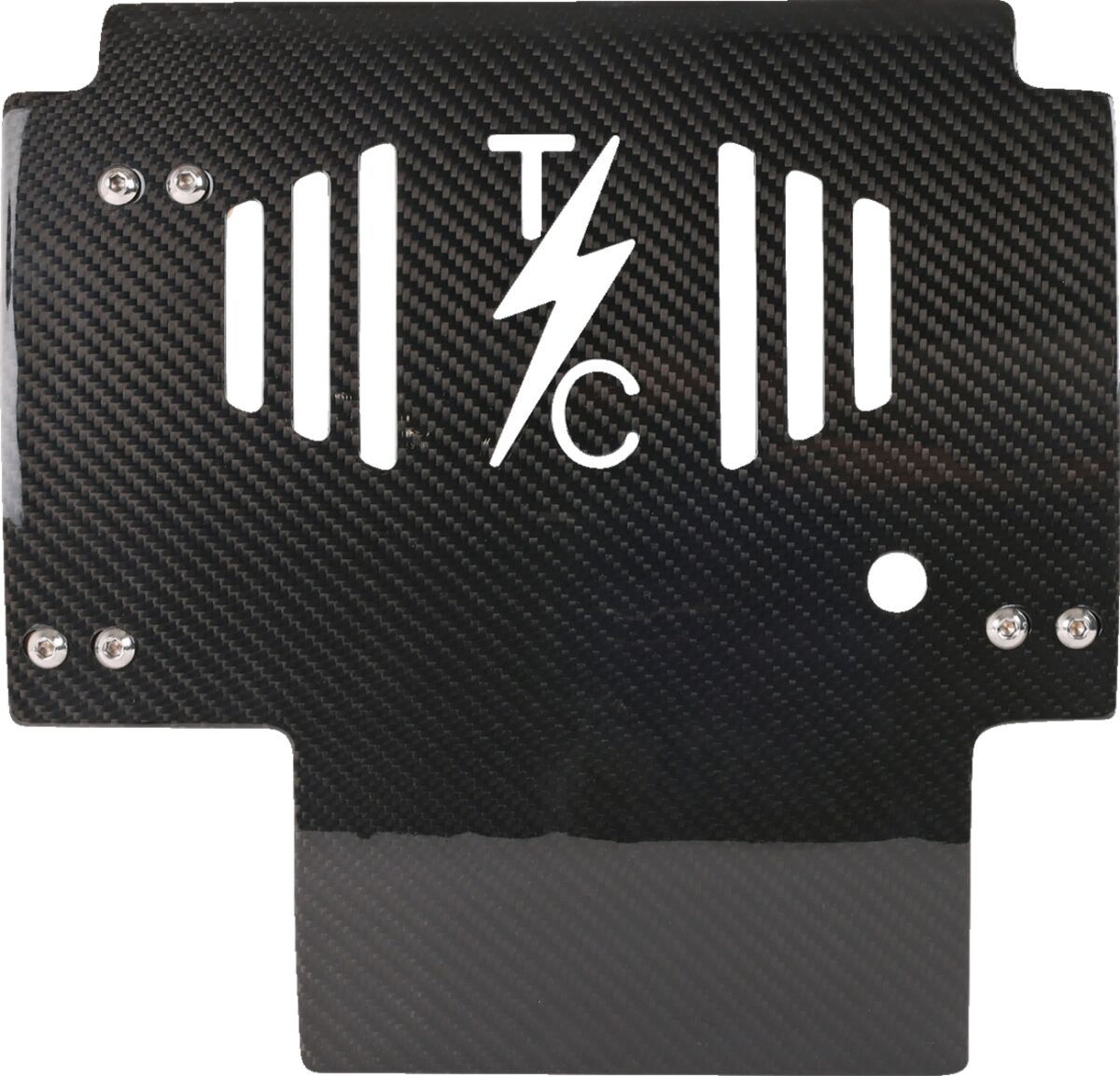 THRASHIN SUPPLY CO PLATE SKID CARBON GLOSS W/BLACK 2024 FLHX FLTRX TSC-3034-1
