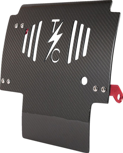 THRASHIN SUPPLY CO PLATE SKID CARBON GLOSS W/RED 2024 FLHX FLTRX TSC-3034-2