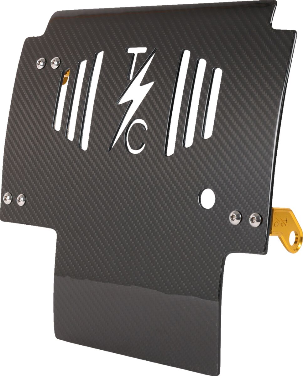 THRASHIN SUPPLY CO PLATE SKID CARBON GLOSS W/GOLD 2024 FLHX FLTRX TSC-3034-5