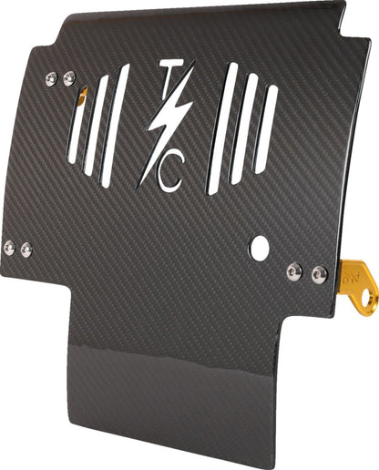 THRASHIN SUPPLY CO PLATE SKID CARBON GLOSS W/GOLD 2024 FLHX FLTRX TSC-3034-5