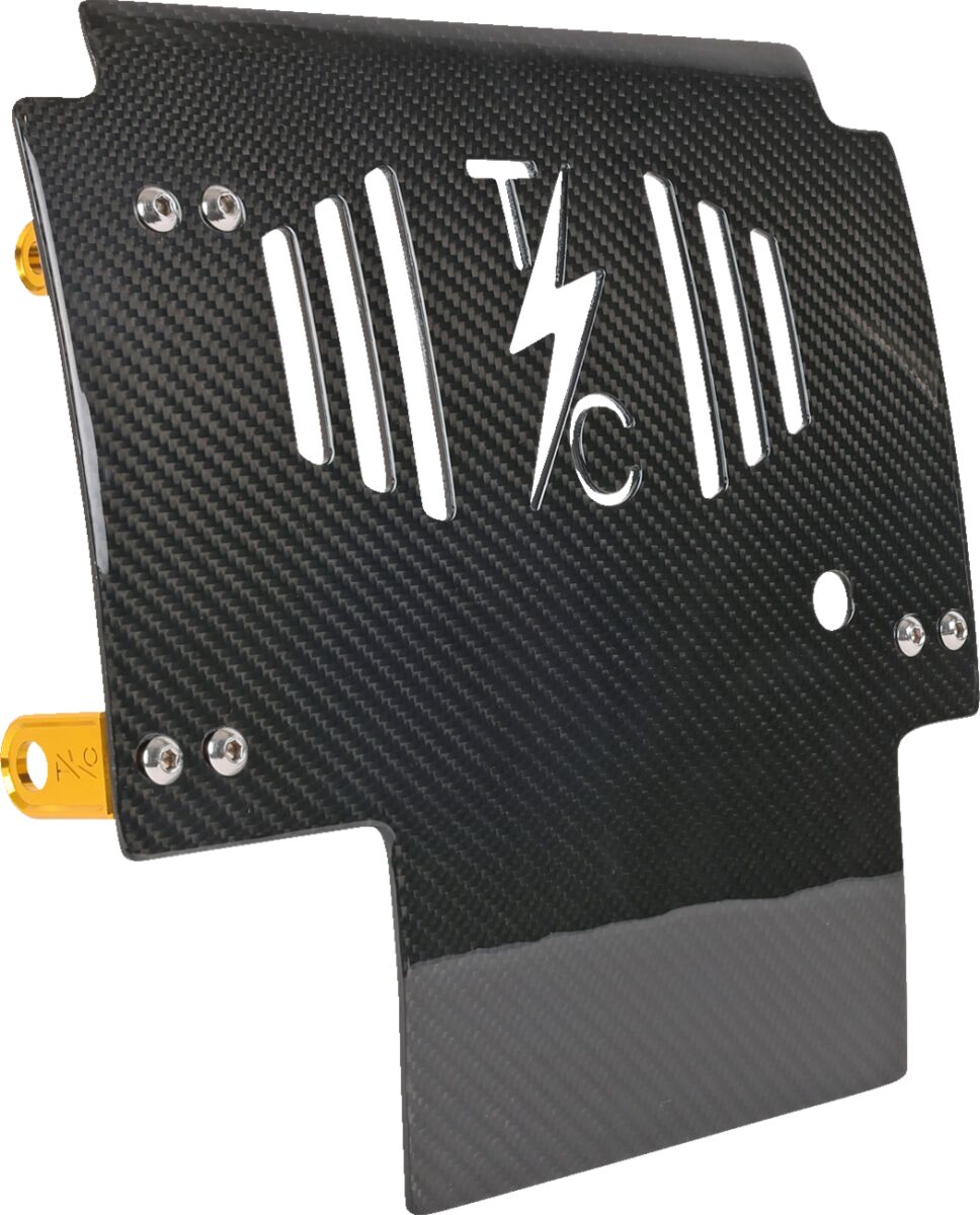 THRASHIN SUPPLY CO PLATE SKID CARBON GLOSS W/GOLD 2024 FLHX FLTRX TSC-3034-5