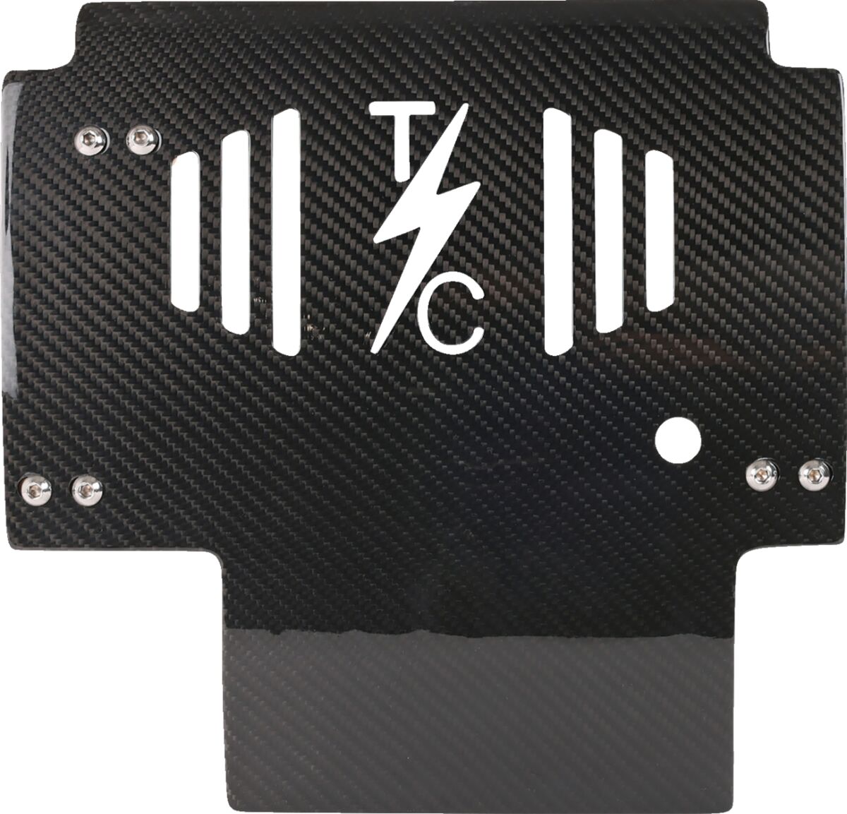 THRASHIN SUPPLY CO PLATE SKID CARBON GLOSS W/GOLD 2024 FLHX FLTRX TSC-3034-5