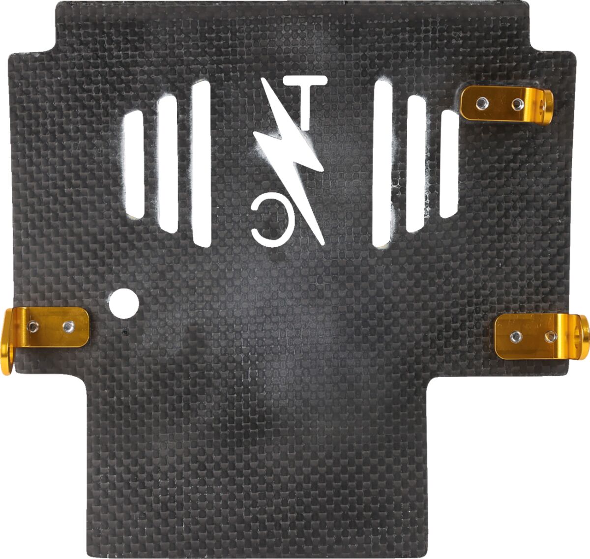 THRASHIN SUPPLY CO PLATE SKID CARBON GLOSS W/GOLD 2024 FLHX FLTRX TSC-3034-5