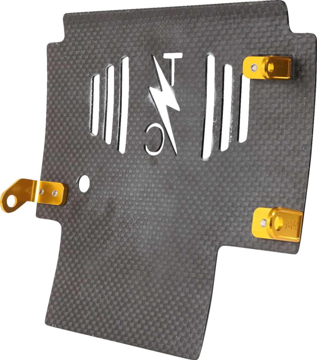 THRASHIN SUPPLY CO PLATE SKID CARBON GLOSS W/GOLD 2024 FLHX FLTRX TSC-3034-5