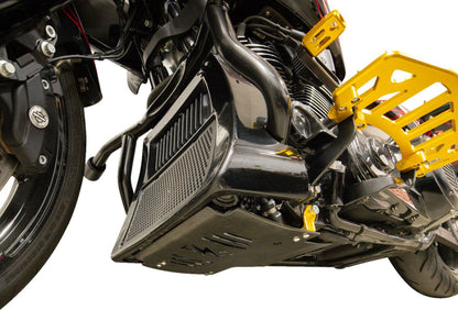 THRASHIN SUPPLY CO PLATE SKID CARBON GLOSS W/GOLD 2024 FLHX FLTRX TSC-3034-5