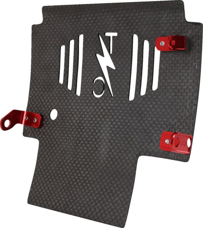 THRASHIN SUPPLY CO PLATE SKID CARBON FORGED W/RED 2024 FLHX FLTRX TSC-3035-2