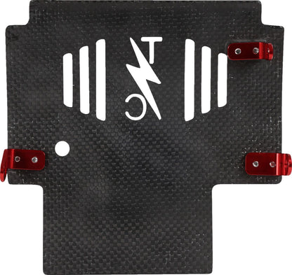 THRASHIN SUPPLY CO PLATE SKID CARBON FORGED W/RED 2024 FLHX FLTRX TSC-3035-2