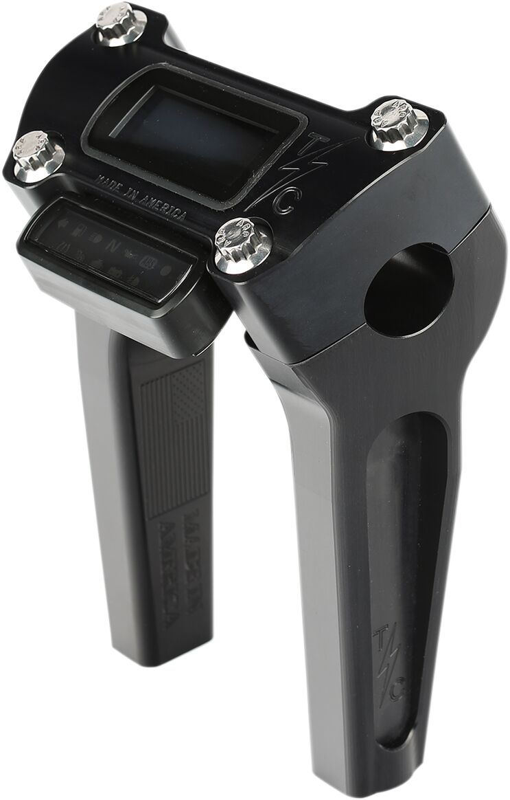 THRASHIN SUPPLY CO Black 6" Straight Handlebar Riser With Gauge Cut Out TSC-6025-1