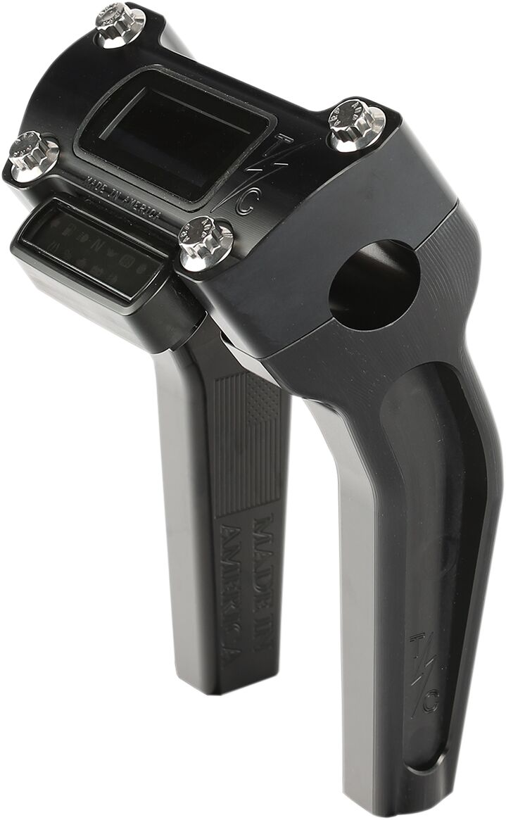 THRASHIN SUPPLY CO Black 6-1/2" Pullback Handlebar Riser With Gauge Cut Out TSC-6500-1