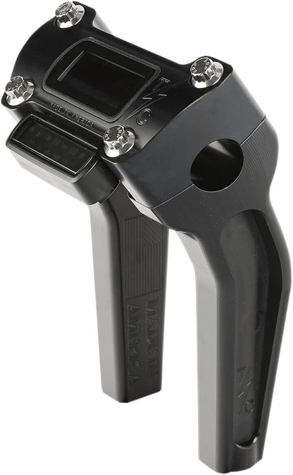 THRASHIN SUPPLY CO Black 6-1/2" Pullback Handlebar Riser With Gauge Cut Out TSC-6500-1
