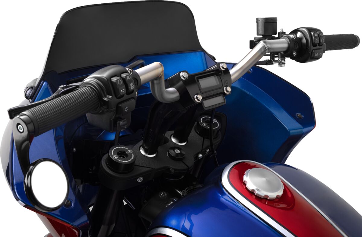 THRASHIN SUPPLY CO Black 6-1/2" Pullback Handlebar Riser With Gauge Cut Out TSC-6500-1