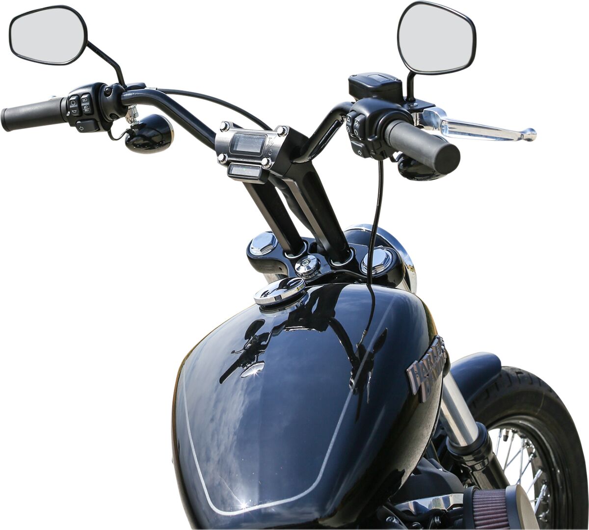 THRASHIN SUPPLY CO Black 8" Straight Handlebar Riser With Gauge Cut Out TSC-8025-1