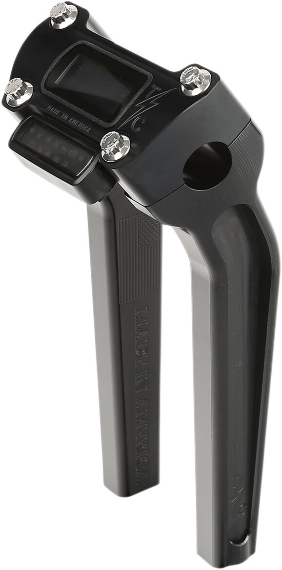 THRASHIN SUPPLY CO Black 9-1/2" Pullback Handlebar Riser With Gauge Cut Out TSC-9500-1