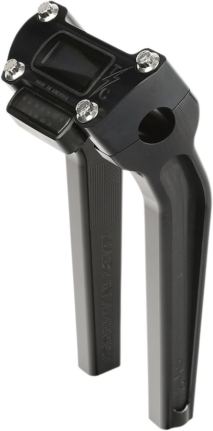 THRASHIN SUPPLY CO Black 9-1/2" Pullback Handlebar Riser With Gauge Cut Out TSC-9500-1