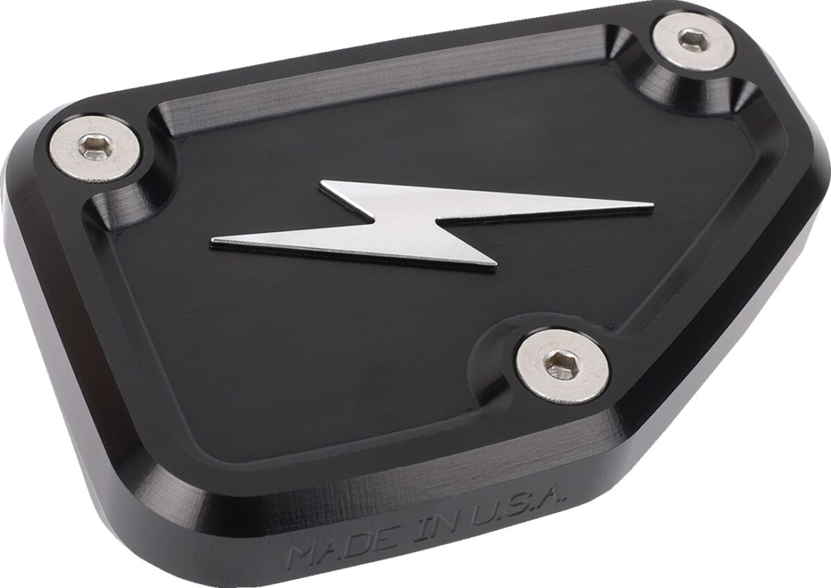THRASHIN SUPPLY CO Master Cylinder Cover - Brake - Front - Black/Twice-Cut TSC-3178-4