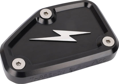 THRASHIN SUPPLY CO Master Cylinder Cover - Brake - Front - Black/Twice-Cut TSC-3178-4