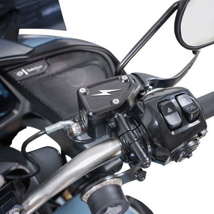 THRASHIN SUPPLY CO Master Cylinder Cover - Brake - Front - Black/Twice-Cut TSC-3178-4