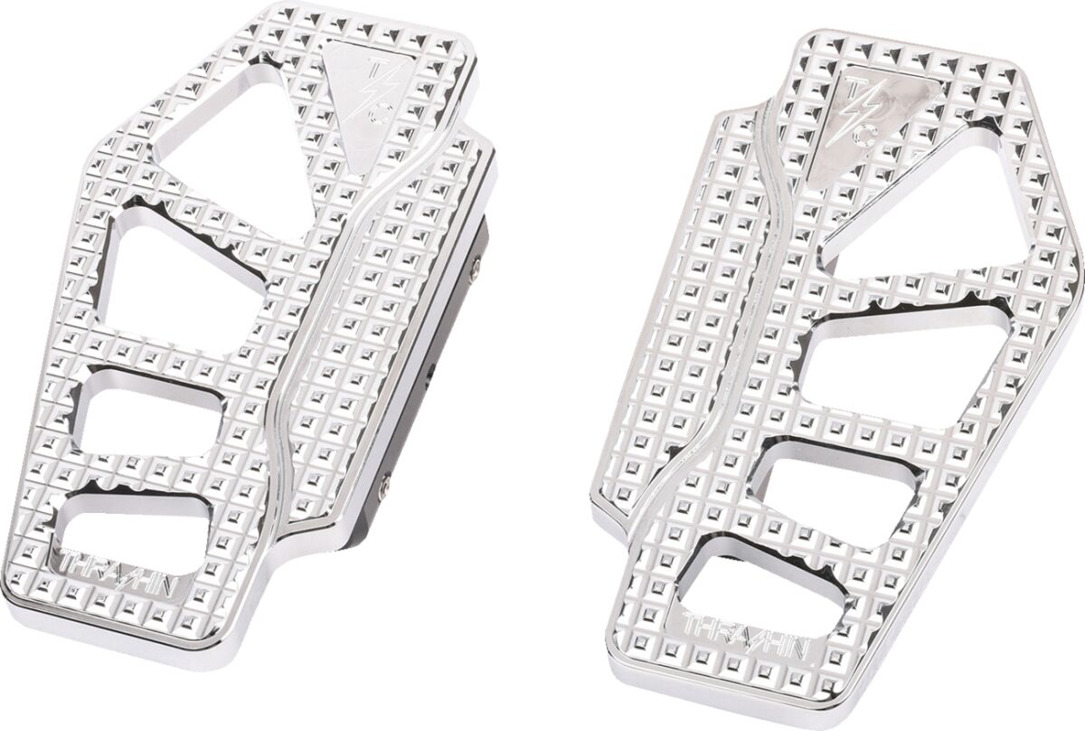 THRASHIN SUPPLY CO FLOORBOARDS APEX MINI PASSENGER BAGGER CHROME TSC-2217-3-BR