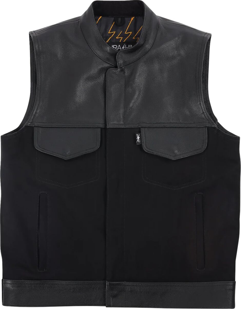 THRASHIN SUPPLY CO VEST KANAN LEATHER DENIM SMALL TMJ-13-08