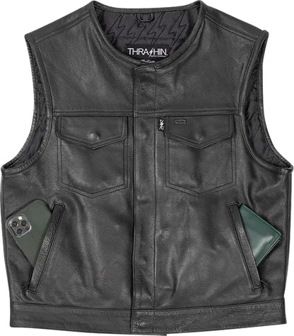 THRASHIN SUPPLY CO VEST ENCINAL SHORTY LEATHER XL TMJ-17-11