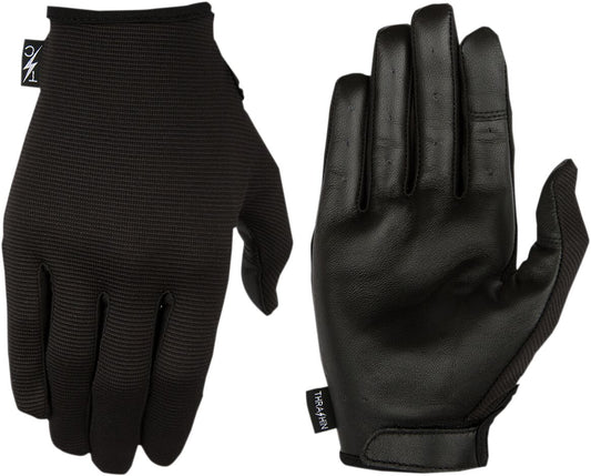 THRASHIN SUPPLY CO GLOVES STEALTH LEATHER PALM BLACK MEDIUM SLG-01-009