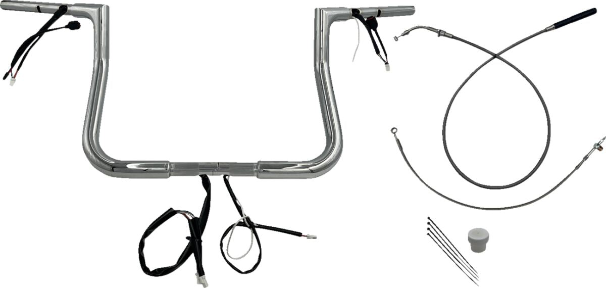 FAT BAGGERS INC HANDLEBAR KIT 11" FLHX/SE 23-24 1.25 FLAT TOP CHROME 749011