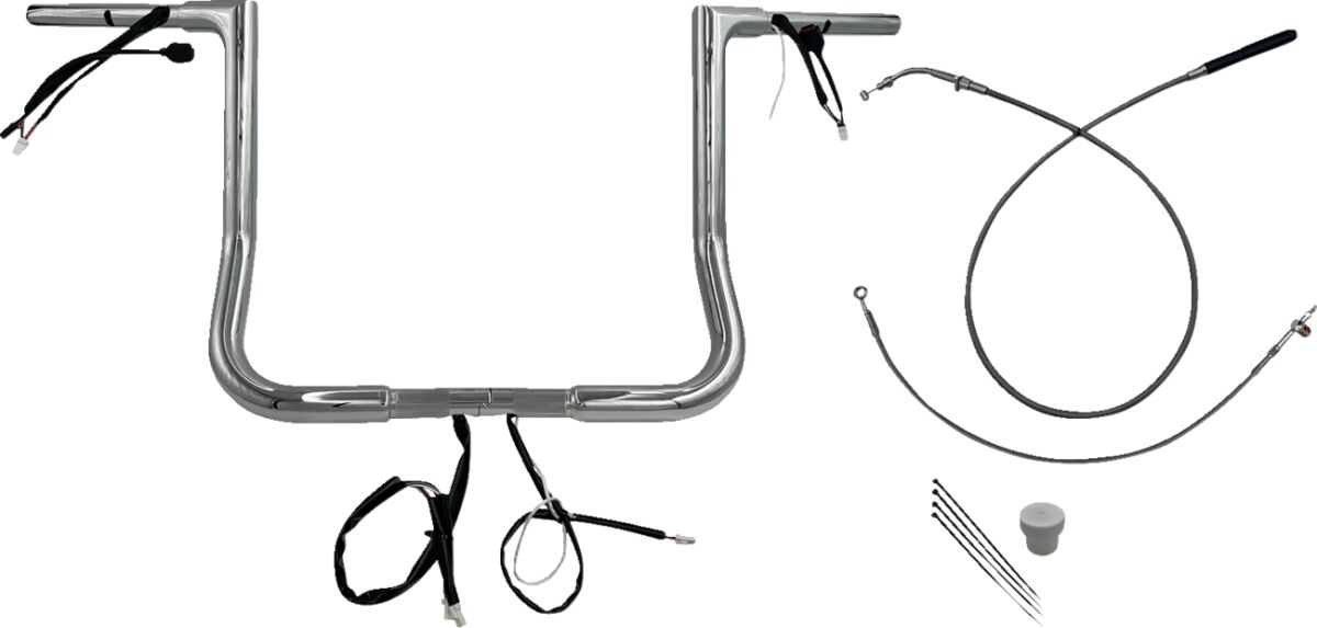 FAT BAGGERS INC HANDLEBAR KIT 14" FLHX/SE 23-24 1.25 FLAT TOP CHROME 749014