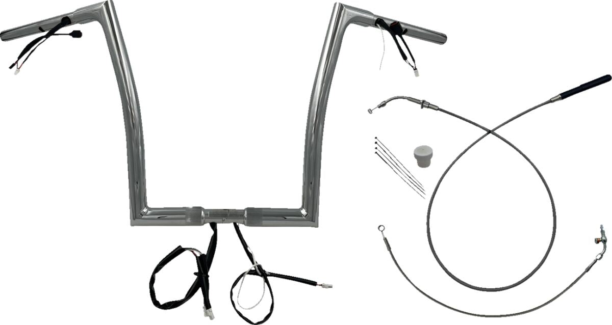 FAT BAGGERS INC HANDLEBAR KIT 14" FLTRX/SE 23-24 1.25 FLAT TOP CHROME 749914