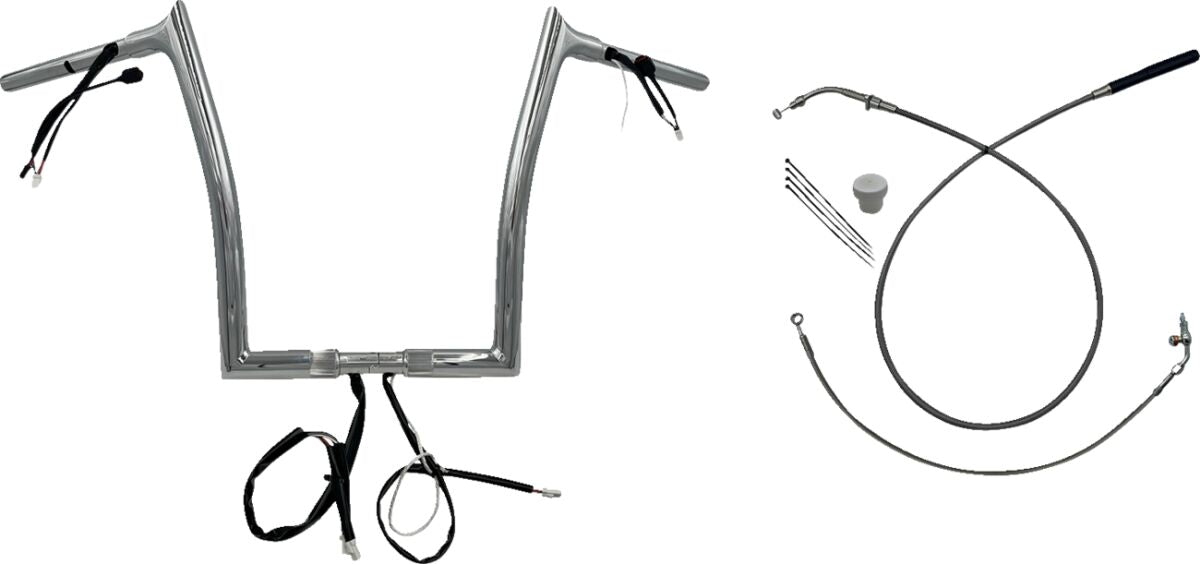 FAT BAGGERS INC HANDLEBAR KIT 14" FLTRX/SE 23-24 1.25 POINTED TOP CHROME 949914