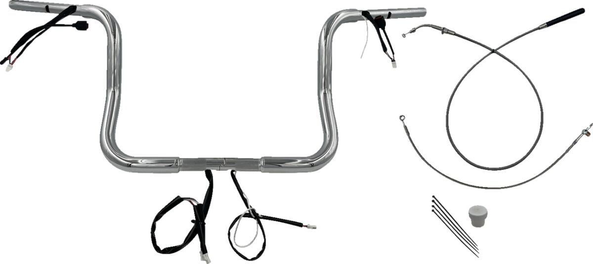 FAT BAGGERS INC HANDLEBAR KIT 12" FLHX/SE 23-24 1.25 ROUND TOP CHROME 939012